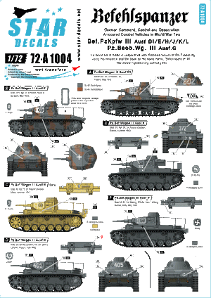 Star Decals 72-A1004 Befehlspanzer # 2 1/72