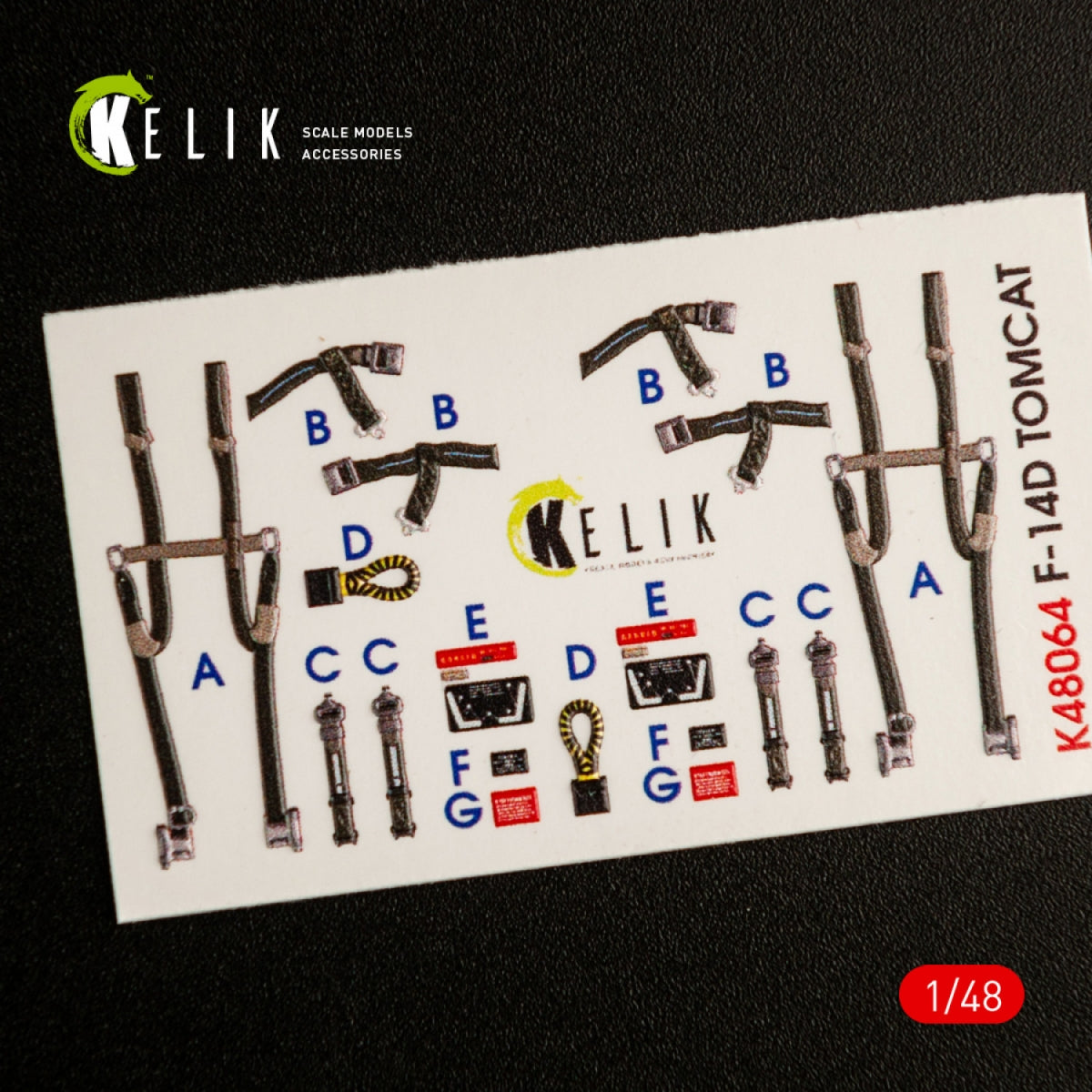 KELIK K48064 F-14D TOMCAT INTERIOR 3D DECALS FOR AMK KIT 1/48 – imagen 2
