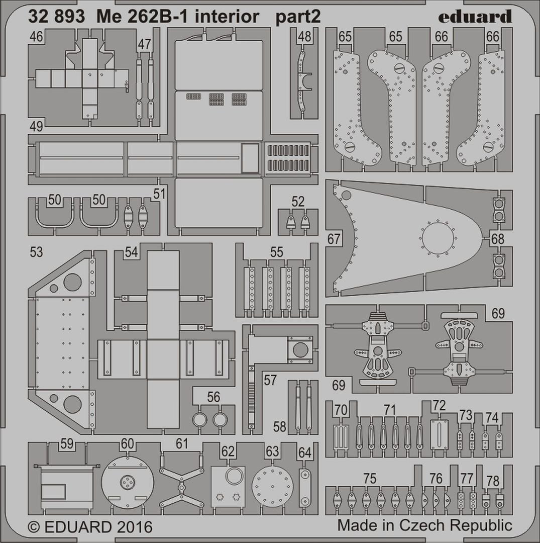 Eduard 32893 Me 262B-1 interior REVELL 1/32 – imagen 2