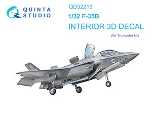 Intérieur du F-35B imprimé en 3D et coloré, modèle Quinta Studio QD32213 (Trumpeter), échelle 1/32
