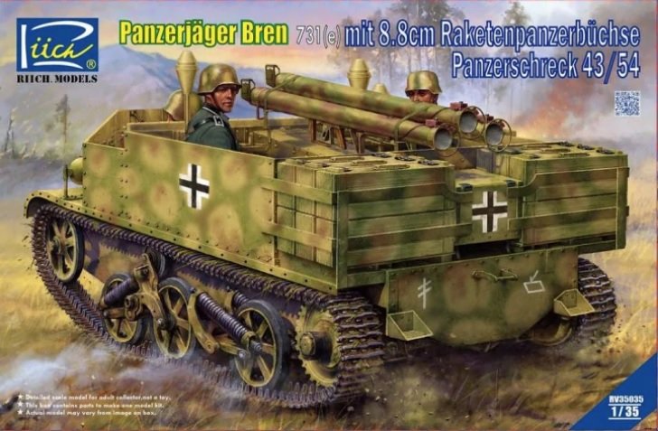 Riich Models RV35035 Panzerjäger Bren 731(e) mit 8.8cm Raketenpanzerbüchse Panzerschreck 43/54 1/35