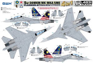 Great Wall Hobby L4831 Su-30 MKM / MK / MKA / SME &amp;#39;Flanker H&amp;#39; Multirole Fighter 4 In 1 1/48 – imagen 4
