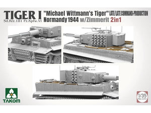 Takom 2201 Tiger I Late Production w/zimmerit Normandy 1944 Sd.Kfz. 181 Pz.Kpfw. VI Ausf. E &amp;quot;Michael Wittmann&amp;#39;s Tiger&amp;quot;(Late/Late Command) 1/35 – imagen 8