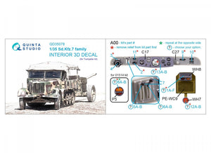 Quinta Studio QD35078 Sd.Kfz.7 family 3D-Printed &amp;amp; coloured Interior on decal paper (Trumpeter) 1/35 – zdjęcie 2