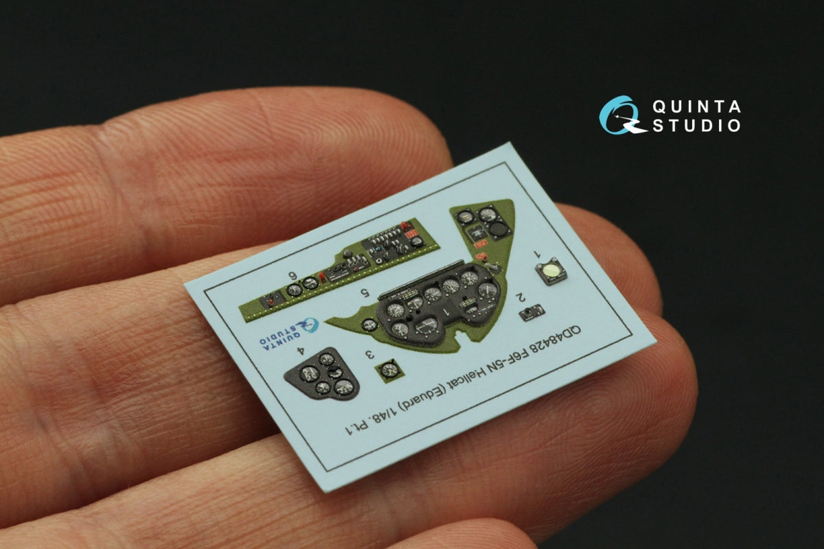 Quinta Studio QD48428 F6F-5N Hellcat 3D-Printed coloured Interior on decal paper (Eduard) 1/48 – imagen 4