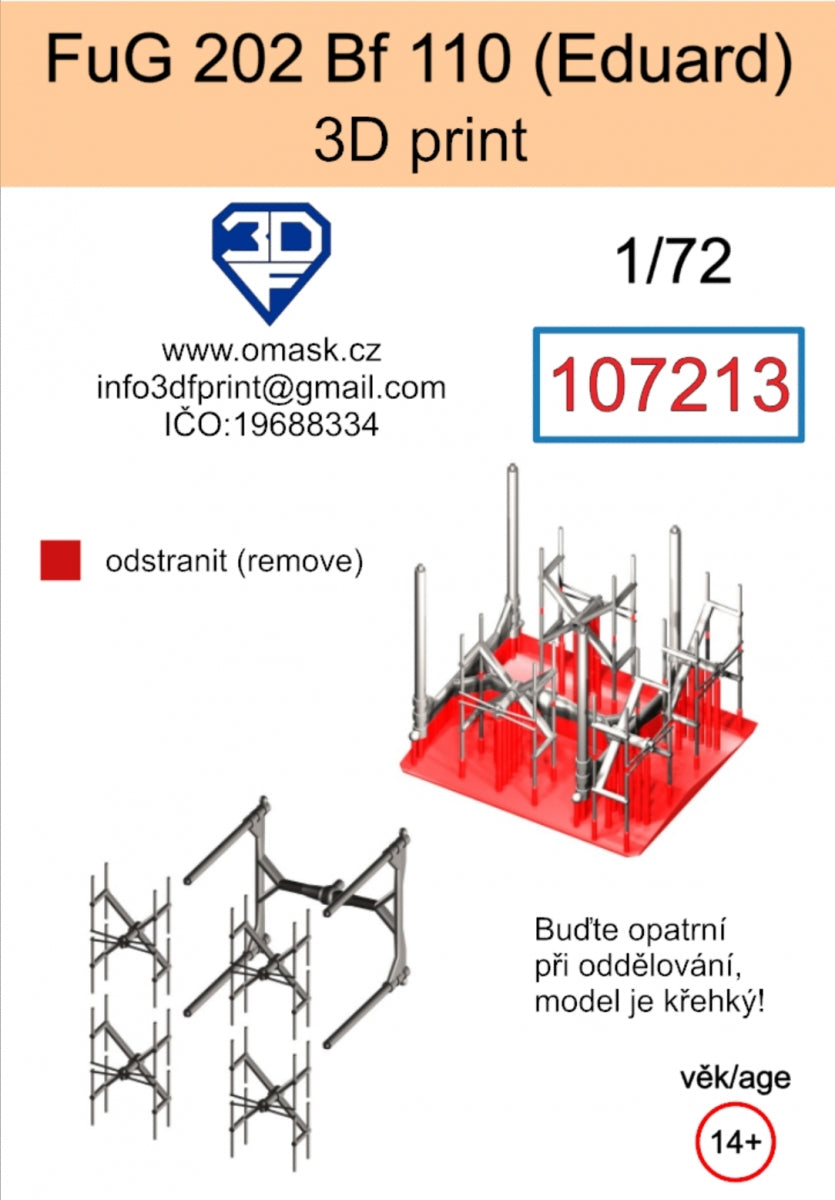 Omask 107213 FuG 202 pro Bf 110 (Eduard) 3D print 1/72 – imagen 2