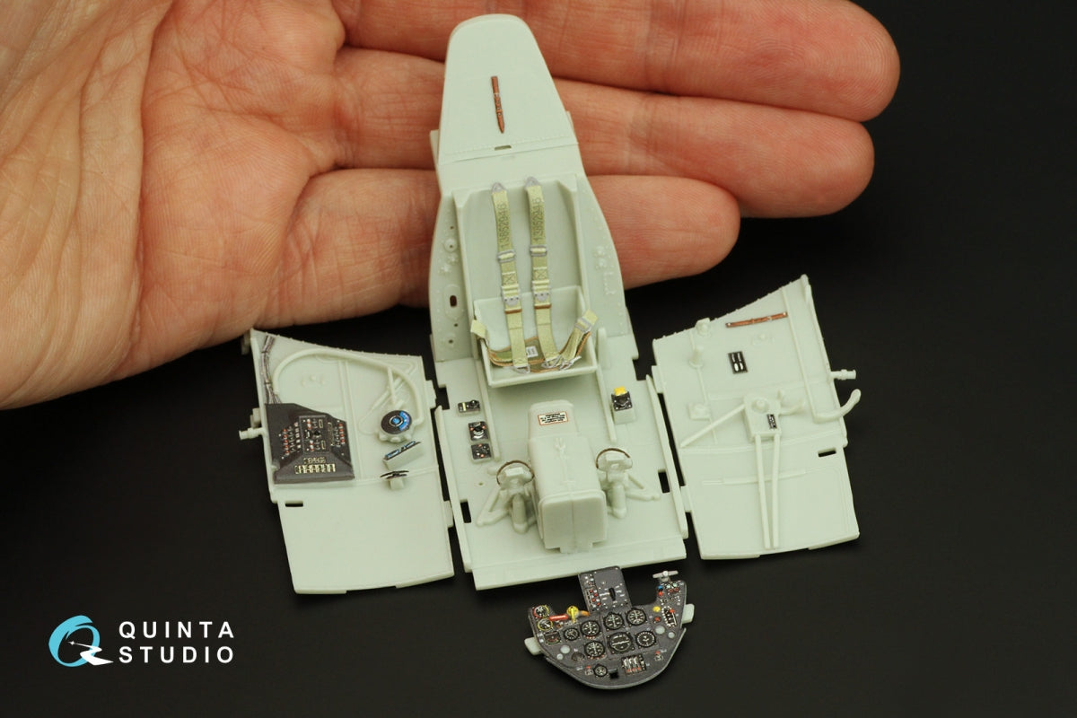 Quinta Studio QD32163 Bf 109G-2/4 3D-Printed &amp;amp; coloured Interior on decal paper (Revell) 1/32 – imagen 12