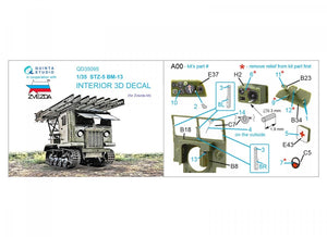 Quinta Studio QD35095 STZ-5 BM-13 3D-Printed &amp;amp; coloured Interior on decal paper (Zvezda) 1/35 – Bild 2