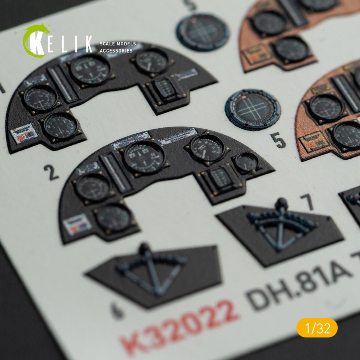 KELIK K32022 DH.81A Tiger Moth - Interior 3D Decal with 3D printed parts for ICM kit 1/32 – imagen 3