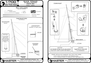 Master SM-700-060 RMS Titanic (Olympic, Britannic) – ensemble de mâts (1/700) – image 3