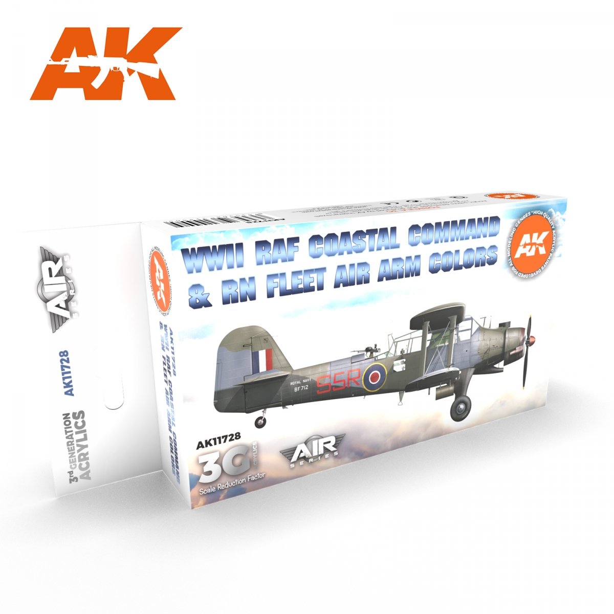 AK Interactive AK11728 Couleurs du Coastal Command de la RAF et de la Fleet Air Arm de la Royal Navy (Seconde Guerre mondiale) 6x17 ml