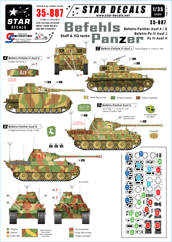 Star Decals 35-887 Mélange Befehl-Panzer 1/35