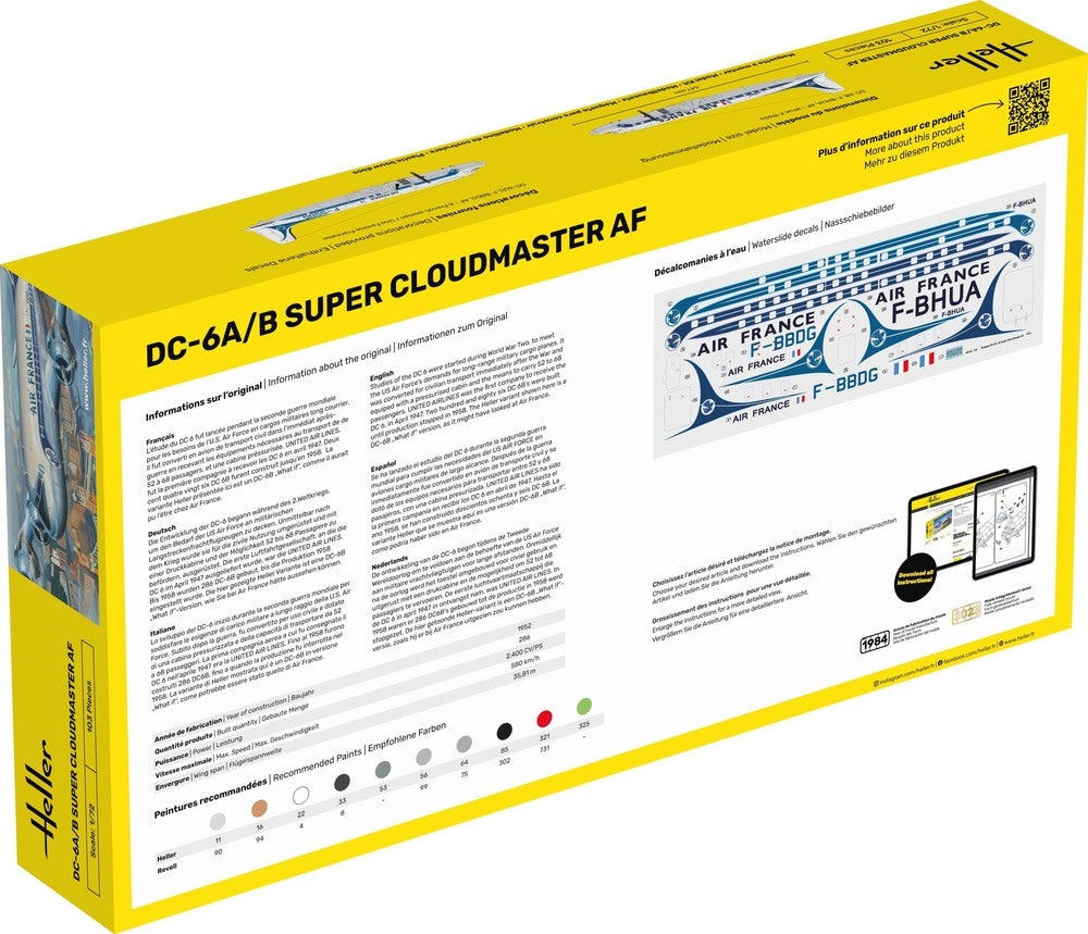 Heller 56315 DC6 Super Cloudmaster Air France - Starter Kit 1/72 – immagine 4