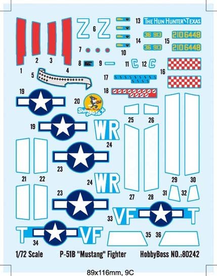 Hobby Boss 80242 P-51B Mustang Fighter 1/72 – immagine 2