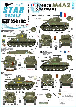 Star Decals 35-C1102 French Shermans # 1 1/35