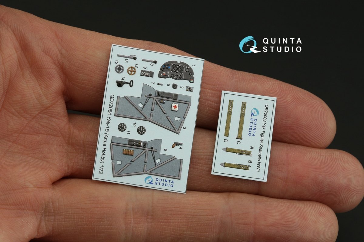 Quinta Studio QD72084 Yak-1B 3D-Printed &amp;amp; coloured Interior on decal paper (Arma Hobby) 1/72 – immagine 7