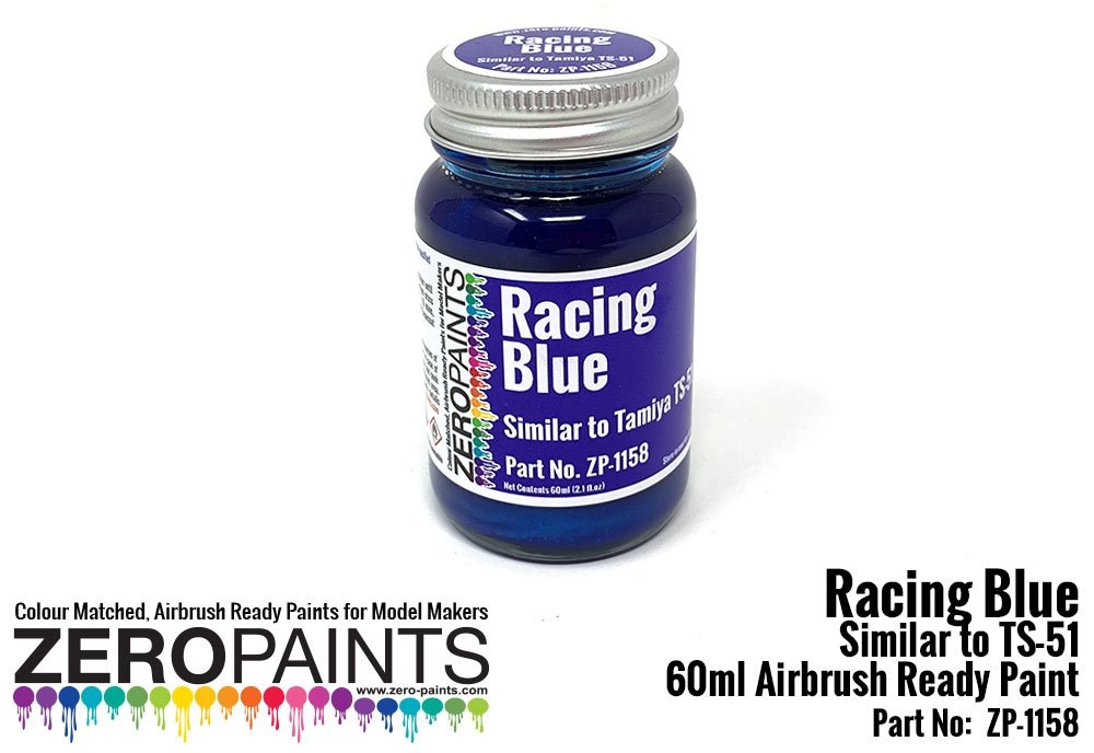 Peinture Zero Paints ZP-1158 Bleu Racing, similaire à TS51, 60 ml