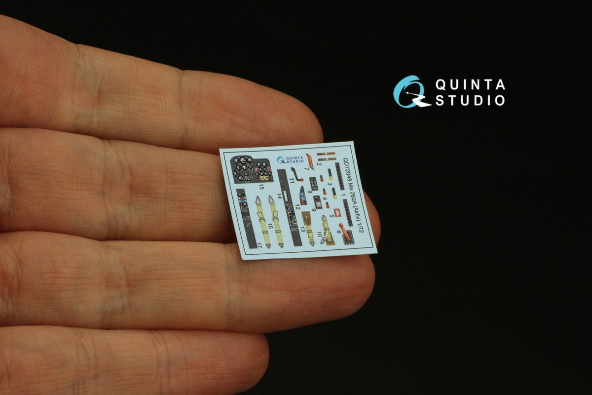 Quinta Studio QD72049 Me-262A 3D-Printed &amp;amp; coloured Interior on decal paper (Airfix) 1/72 – imagen 4