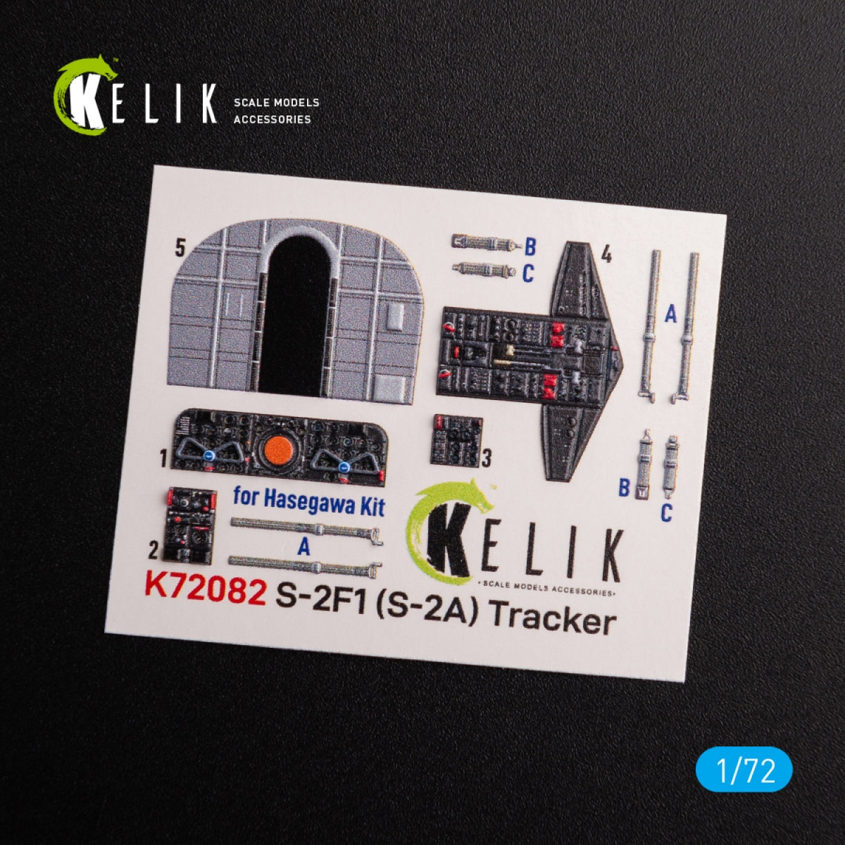 KELIK K72082 S-2A Tracker interior 3D decals for Hasegawa kit 1/72 – zdjęcie 2