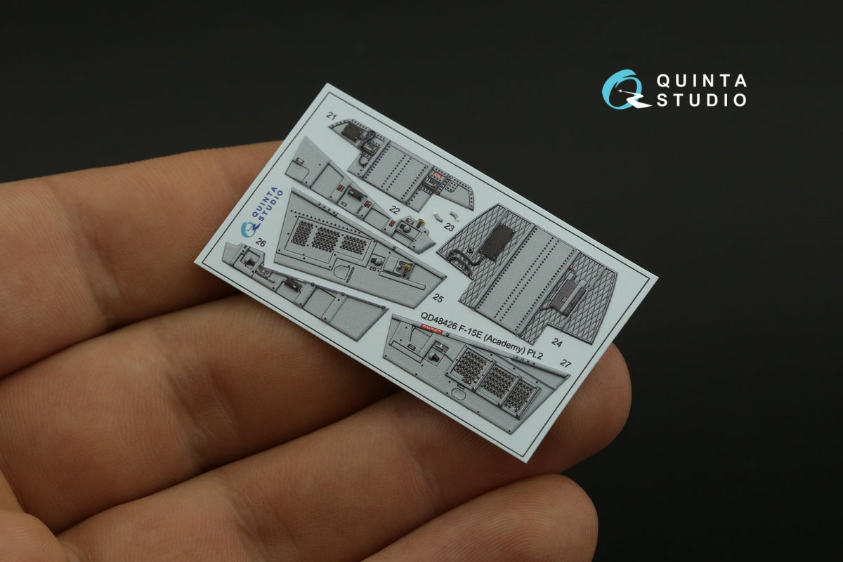 Quinta Studio QD48426 F-15E 3D-Printed coloured Interior on decal paper (Academy) 1/48 – immagine 5