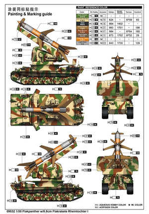 Trumpeter 09532 Flakpanther w/8.8cm Flakrakete Rheintochter I 1/35 – imagen 4
