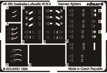 Ceintures de sécurité Eduard 48290 pour avions de chasse de la Luftwaffe, échelle 1/48