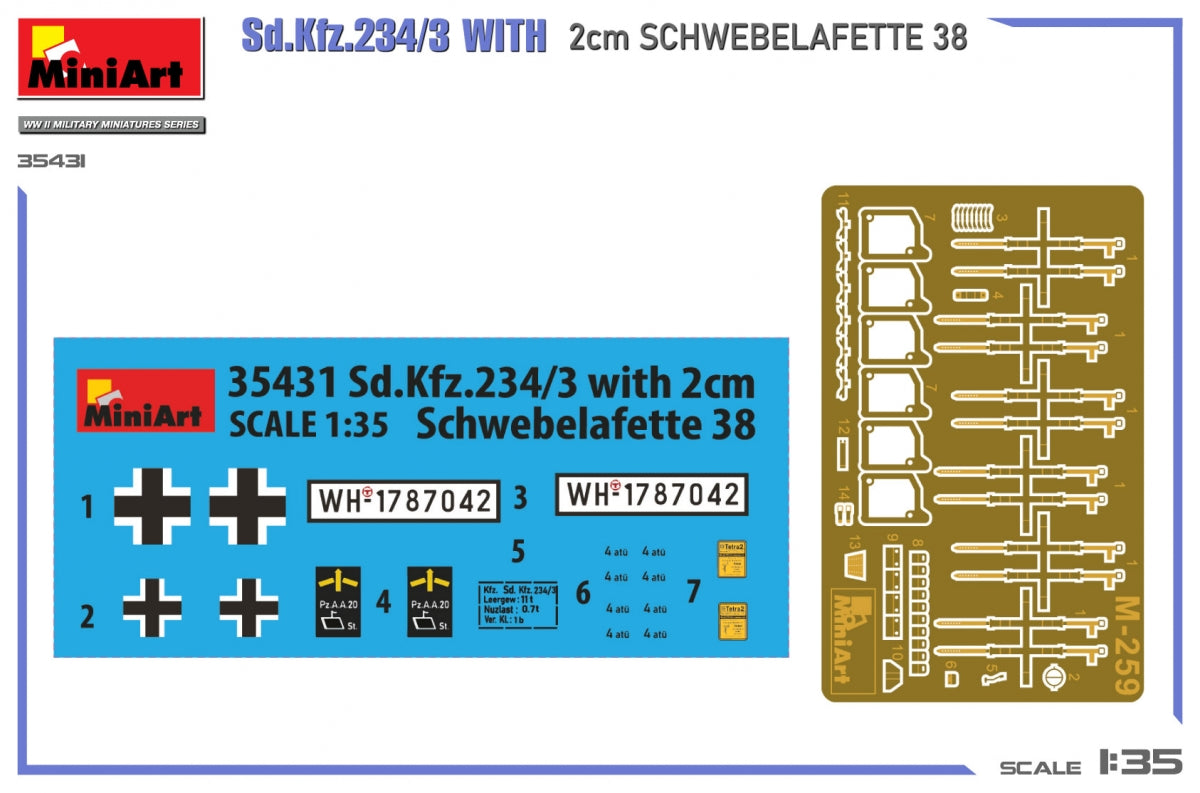 MiniArt 35431 Sd.Kfz.234/3 Avec 2cm Schwebelafette 38 1/35 – image 2
