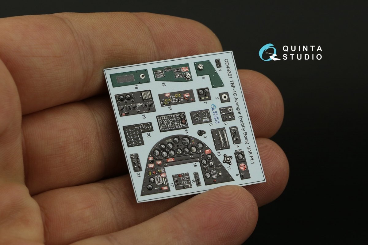 Quinta Studio QD48351 TBF-1C 3D-Printed &amp;amp; coloured Interior on decal paper (Hobby Boss) 1/48 – imagen 6