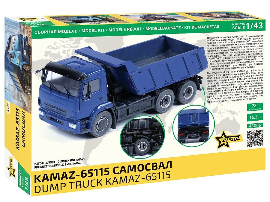 Zvezda 43006 Dump Truck Kamaz-65115 1/43 – zdjęcie 2