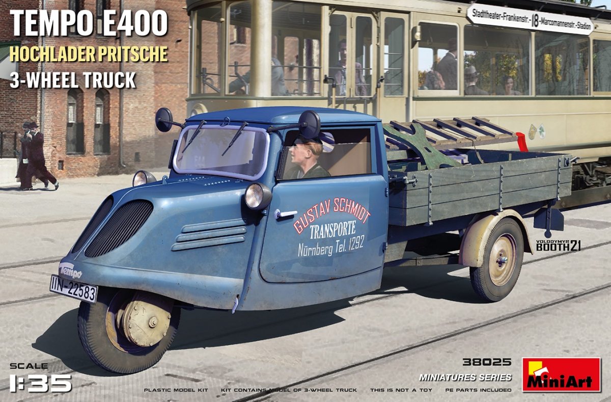 MiniArt 38025 TEMPO E400 HOCHLADER PRITSCHE 3-WHEEL TRUCK 1/35