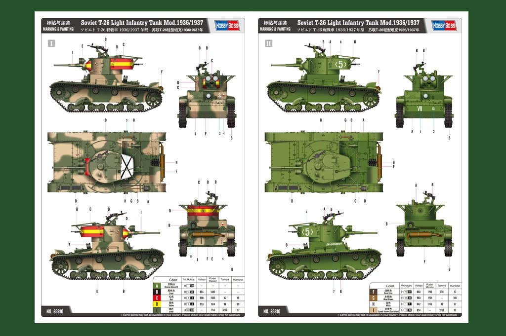 Hobby Boss 83810 Soviet T-26 Light Infantry Tank Mod.1936-1937 1/35 – imagen 2