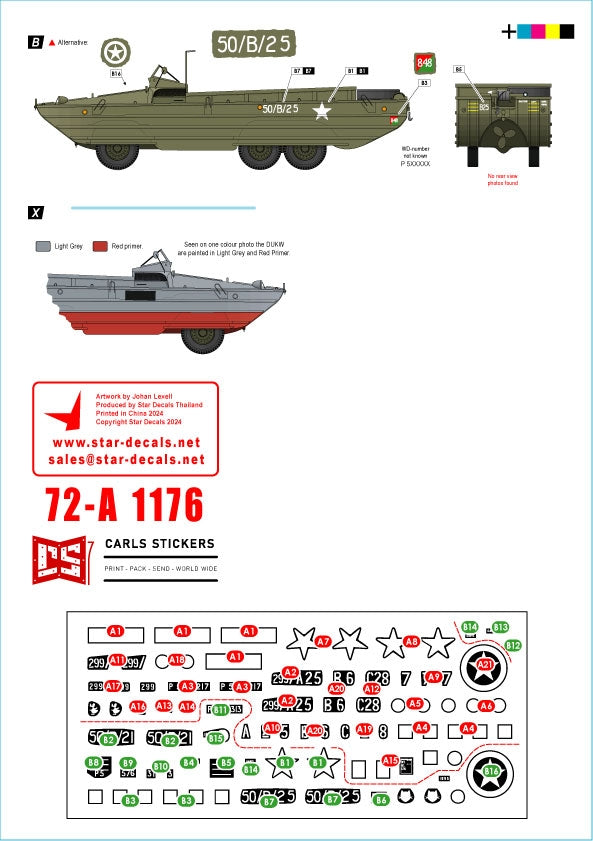 Star Decals 72-A1176 D-Day DUKW. British Amphibians # 1. 50 Coy (GT) and 299 Coy. (GT) RASC. 1/72 – zdjęcie 2