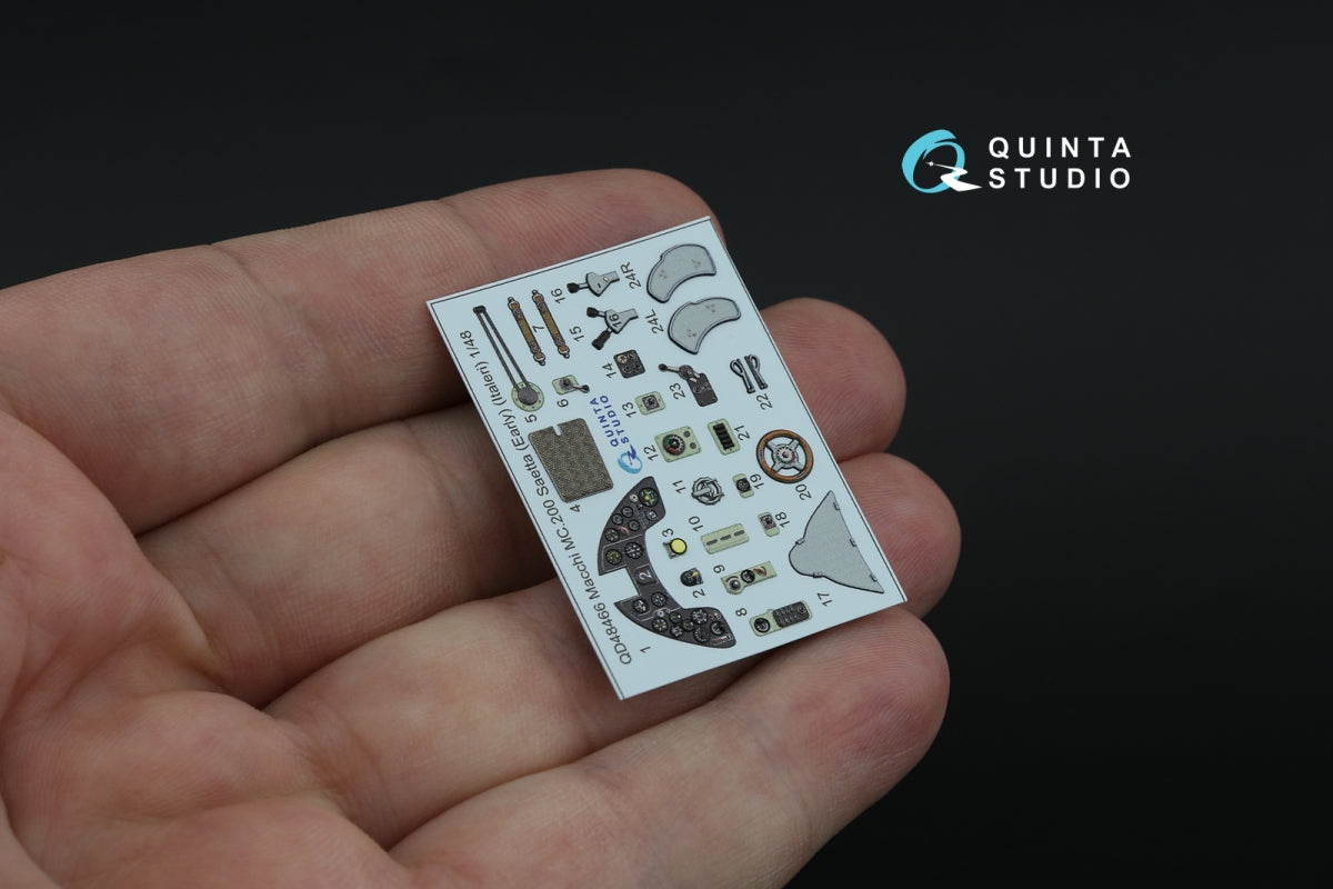 Quinta Studio QD48466 Macchi MC.200 Saetta (Early) 3D-Printed coloured Interior on decal paper (Italeri) 1/48 – imagen 6