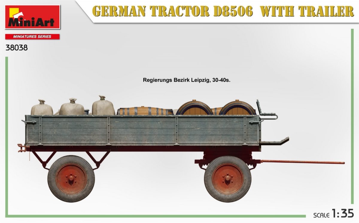 MiniArt 38038 German Tractor D8506 with trailer 1/35 – imagen 8