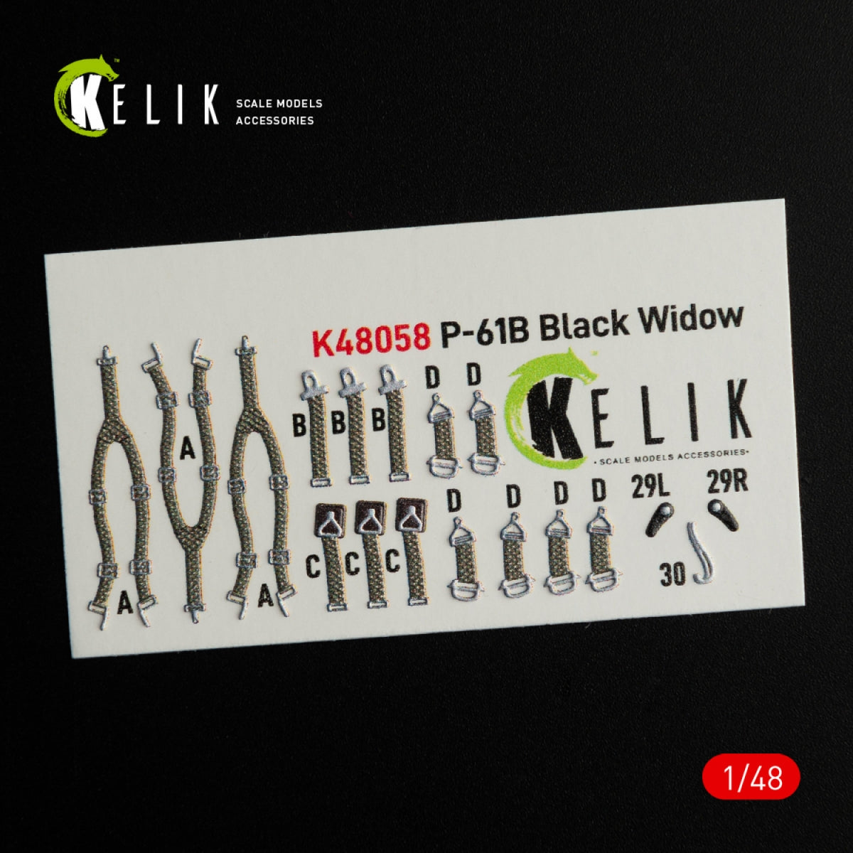 KELIK K48058 P-61B BLACK WIDOW INTERIOR 3D DECALS FOR GWH KIT 1/48 – immagine 2