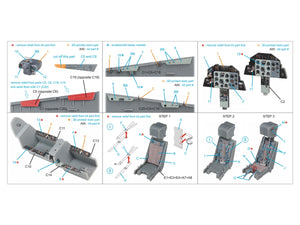 Quinta Studio QDS+48603 L-39ZA 3D-Printed &amp; coloured Interior on decal paper ( Trumpeter )( Small version )( with 3D-printed resin parts ) 1/48