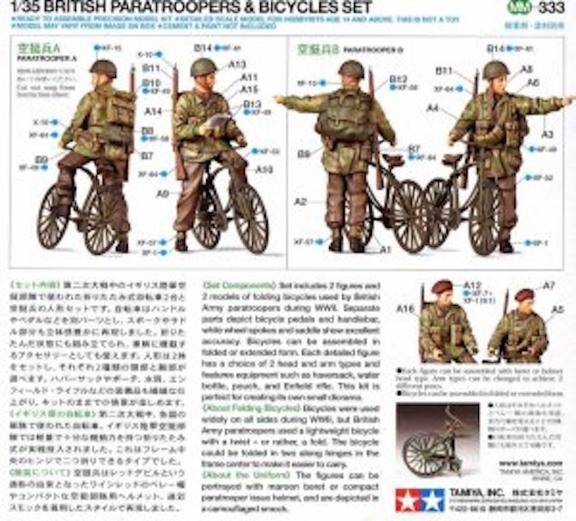 Tamiya 35333 British Paratroopers Set w/Bicycles 1/35 – imagen 2