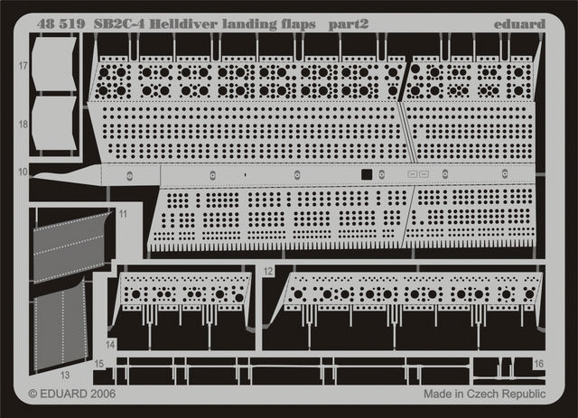 Eduard 48519 SB2C-4 landing flaps 1/48 (ACCURATE MINIATURES, MONOGRAM, REVELL)
