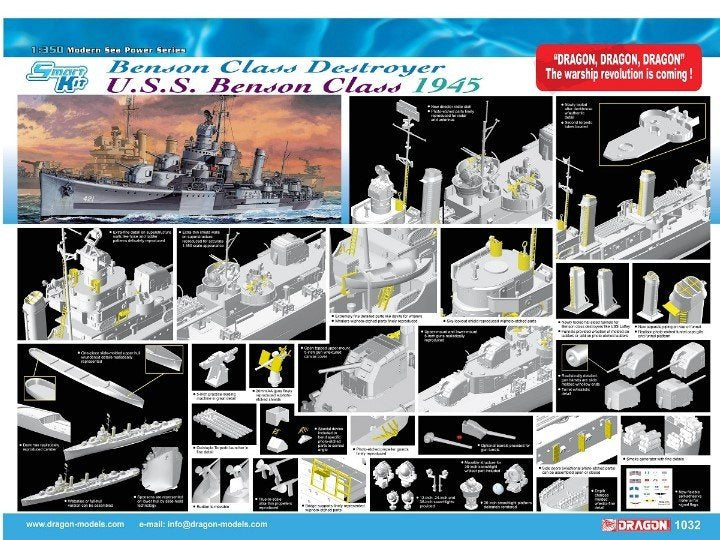 Dragon 1032 USS Benson DD-421 1/350 – immagine 2