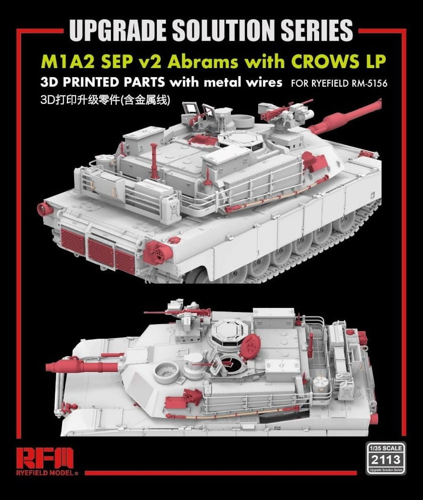 Rye Field Model 2113 M1A2 SEP v2 Abrams with CROWS LP Upgrade Solution 1/35