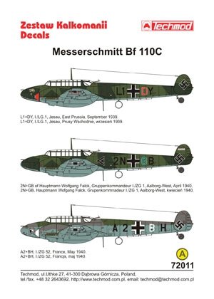 Techmod 72011 - Messerschmitt Bf 110C 1/72 – immagine 2