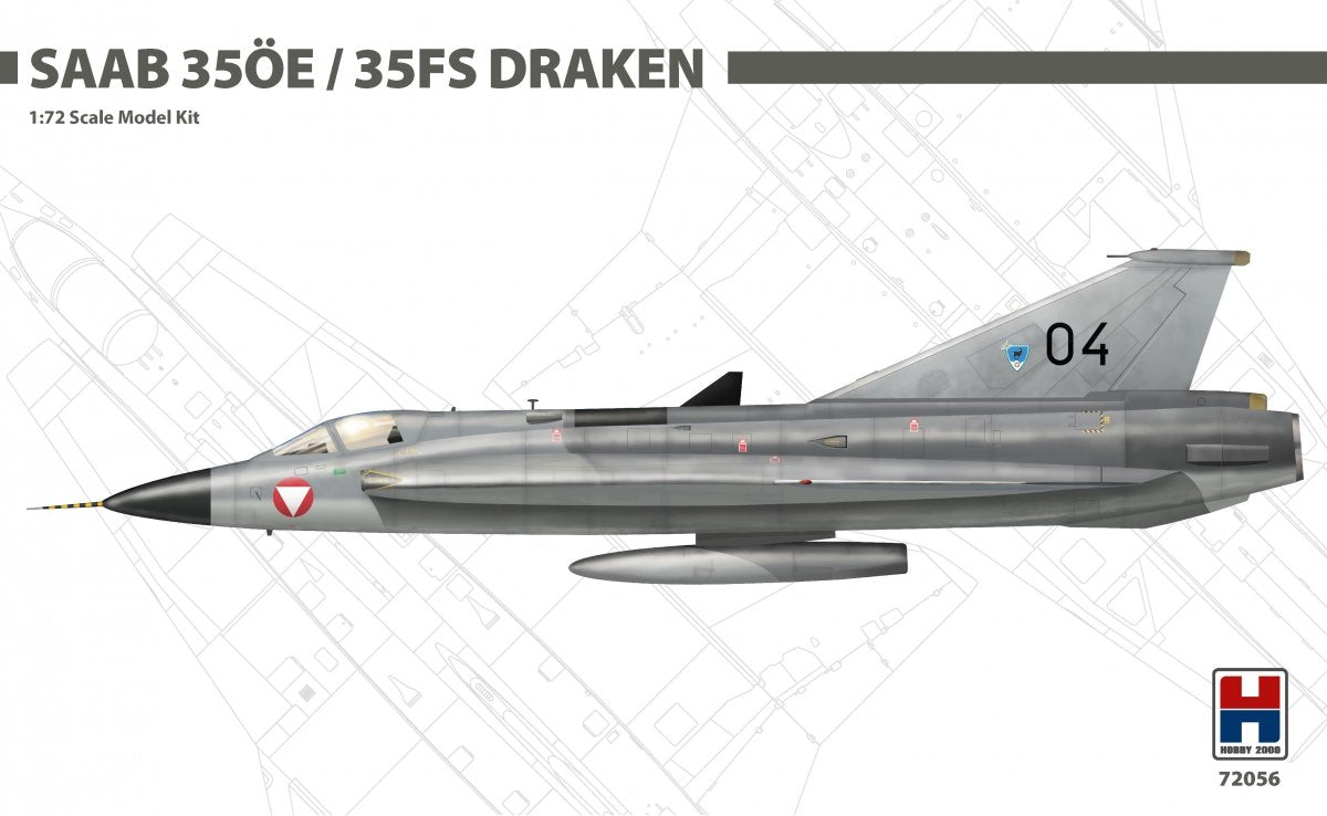 Hobby 2000 72056 Saab 35ÖE/35FS Draken (HASEGAWA + CARTOGRAF + MASKS) 1/72