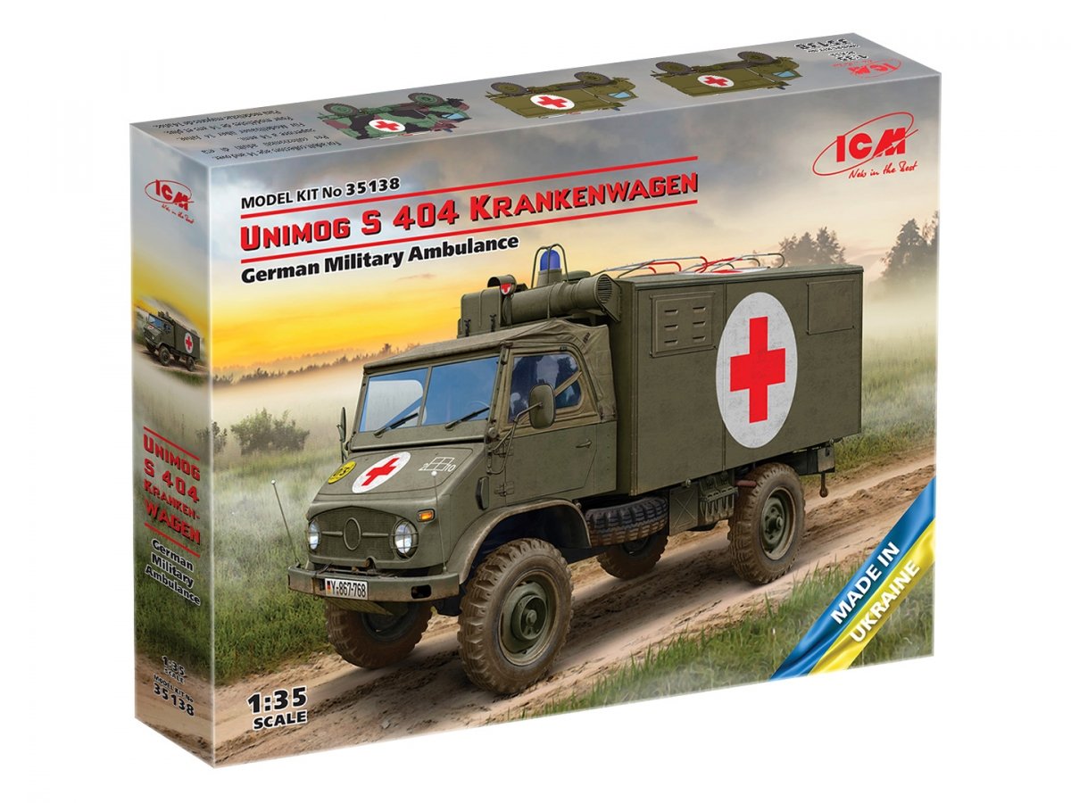 ICM 35138 Unimog S 404 Krankenwagen German Military Ambulance 1/35 – imagen 2