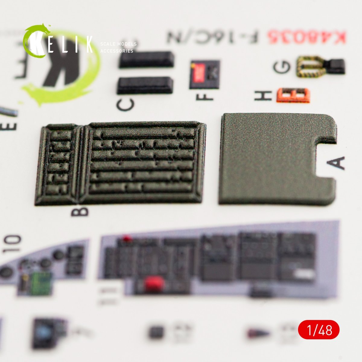 KELIK K48035 F-16CN &amp;quot;FIGHTING FALCON&amp;quot; INTERIOR 3D DECALS FOR TAMIYA KIT 1/48 – zdjęcie 4