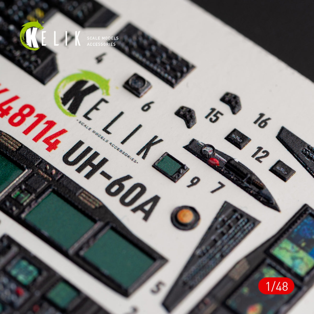 KELIK K48114 UH-60A Black Hawk - Type 2 &amp;quot; Defence Intelligence of Ukraine&amp;quot; interior 3D decals for ICM kit 1/48 – imagen 9