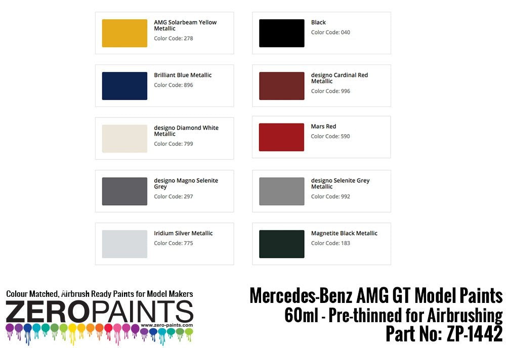 Zero Paints ZP-1442-CARDIN Mercedes AMG GT Cardinal Red 60ml – imagen 2