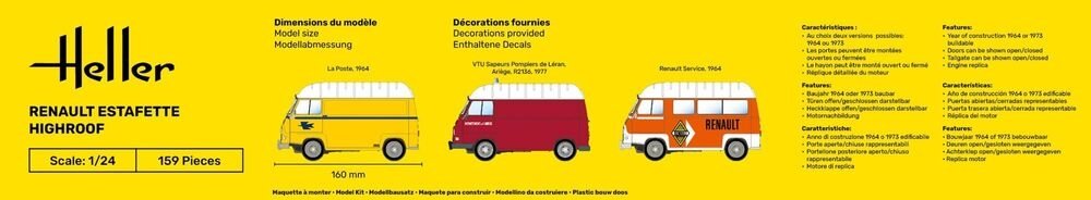 Heller 56740 Renault Estafette Highroof - Starter Kit 1/24 – immagine 6