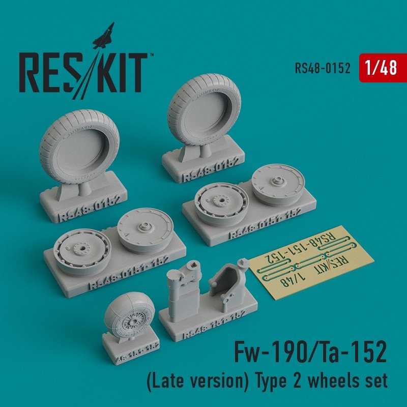 RESKIT RS48-0152 Fw-190/Ta-152 (Version tardive) Jeu de roues Type 2 1/48