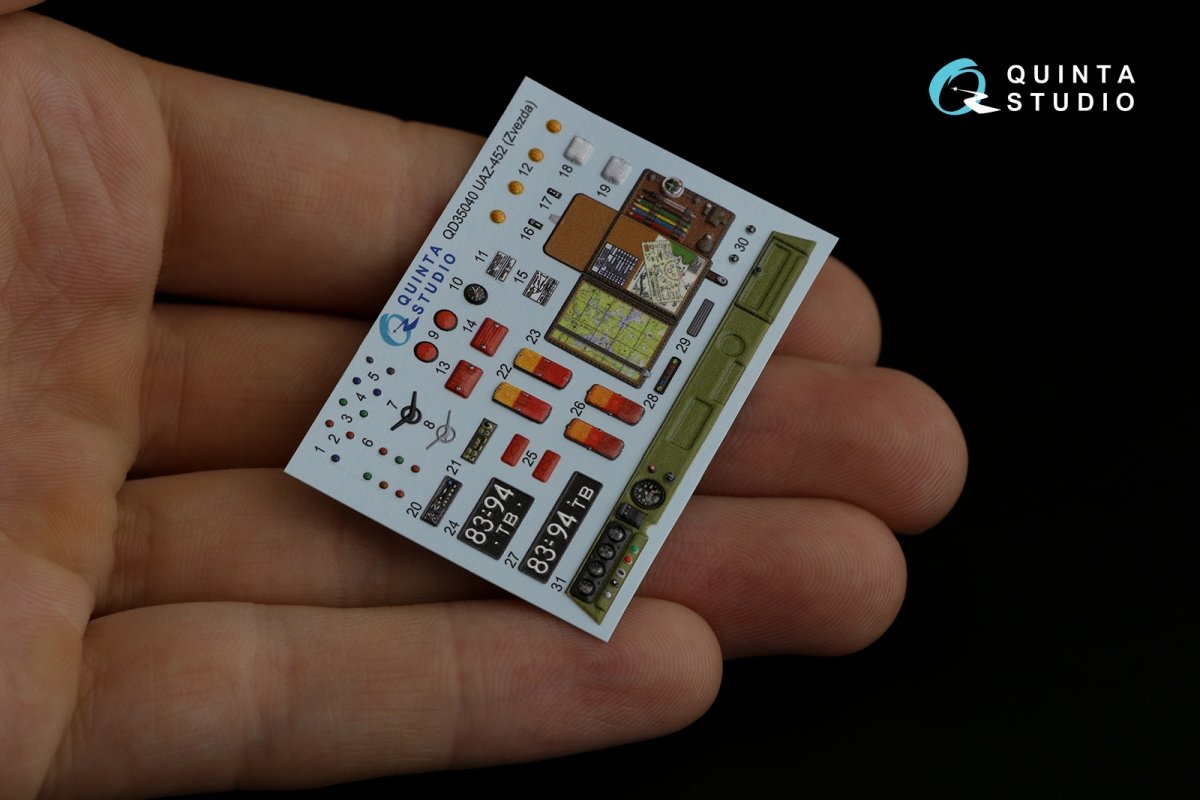 Quinta Studio QD35040 UAZ-452 3D-Printed &amp;amp; coloured Interior on decal paper (Zvezda) 1/35 – imagen 10