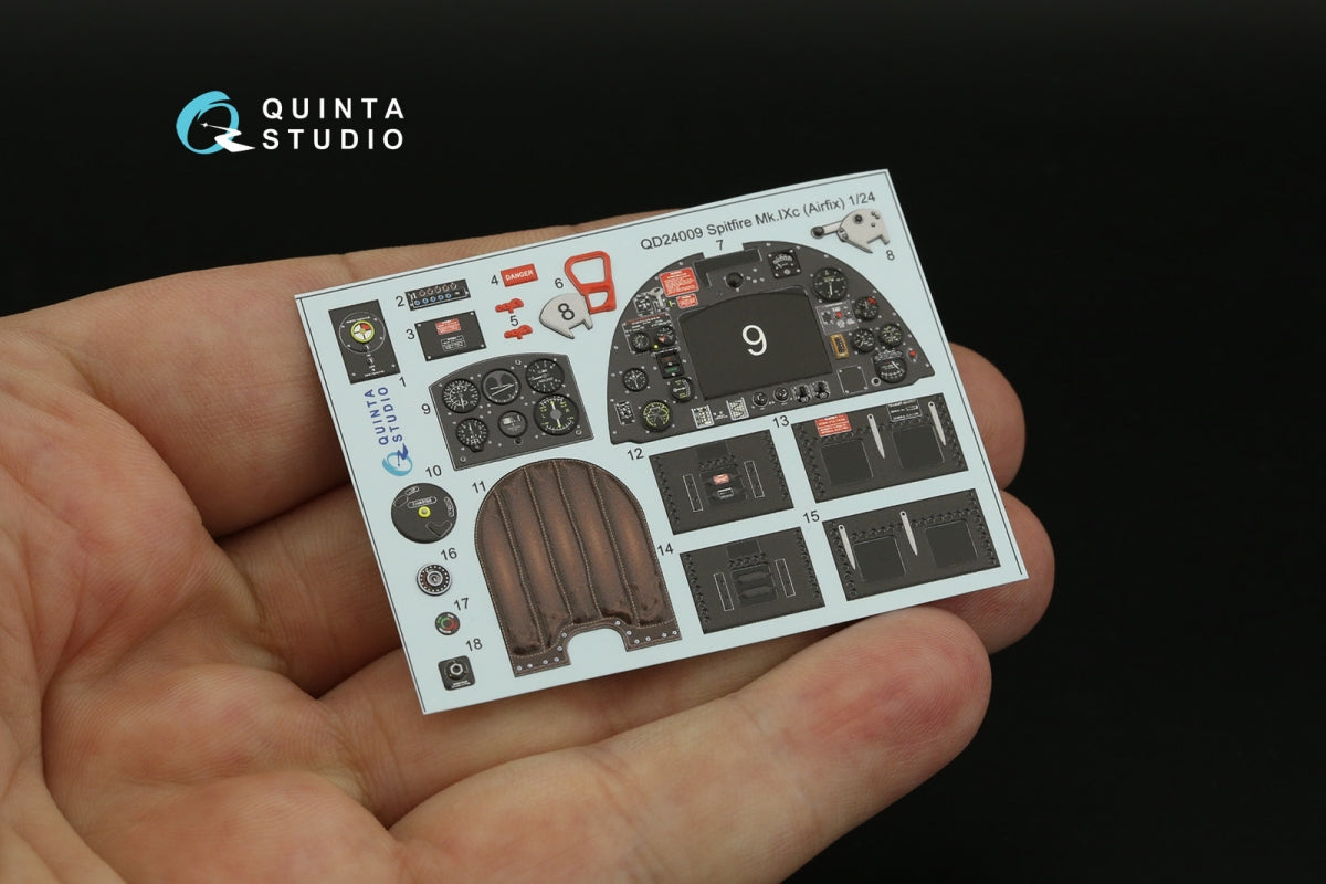 Quinta Studio QD24009 Spitfire Mk.IXc 3D-Printed &amp;amp; colored Interior on decal paper (Airfix) 1/24 – image 10